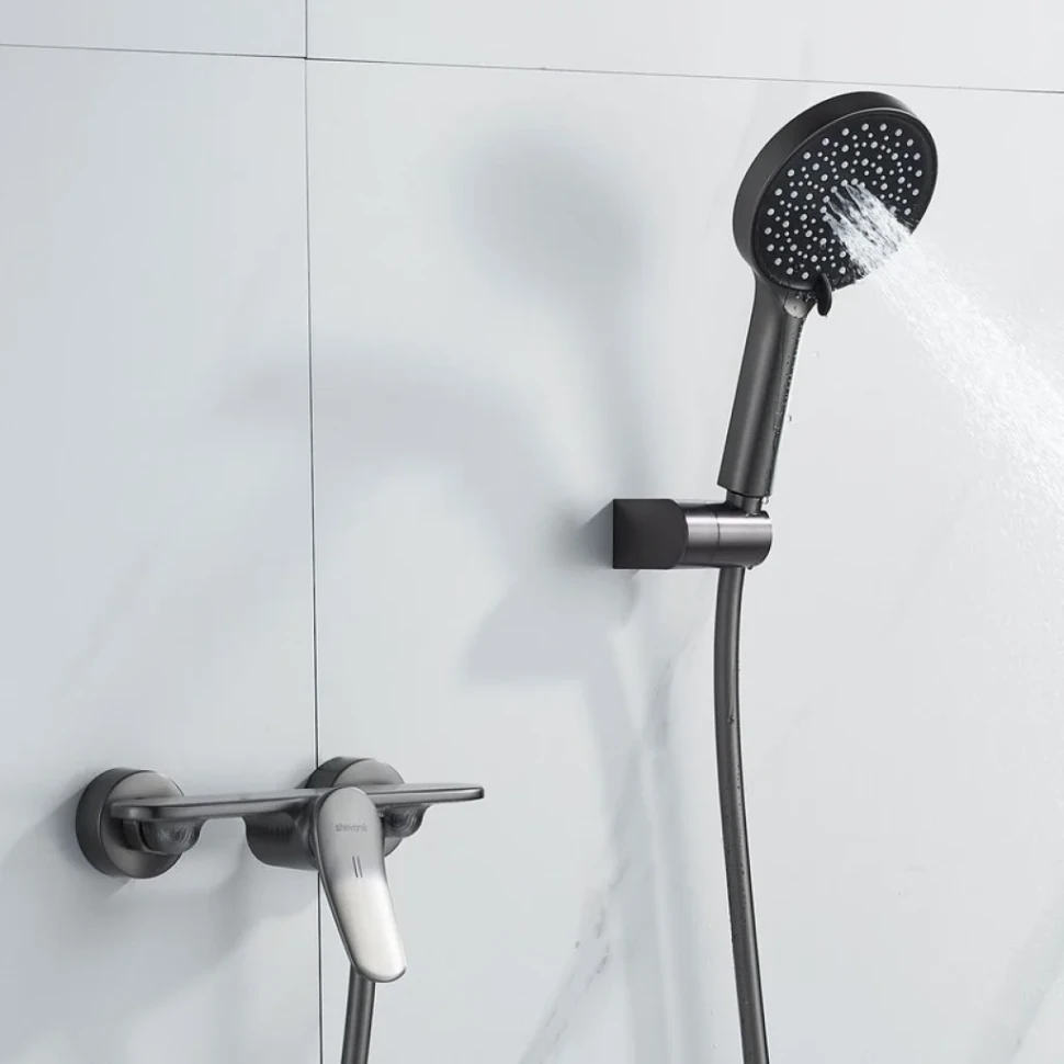 Смеситель для душа с лейкой Shevanik S4716T, оружейная сталь