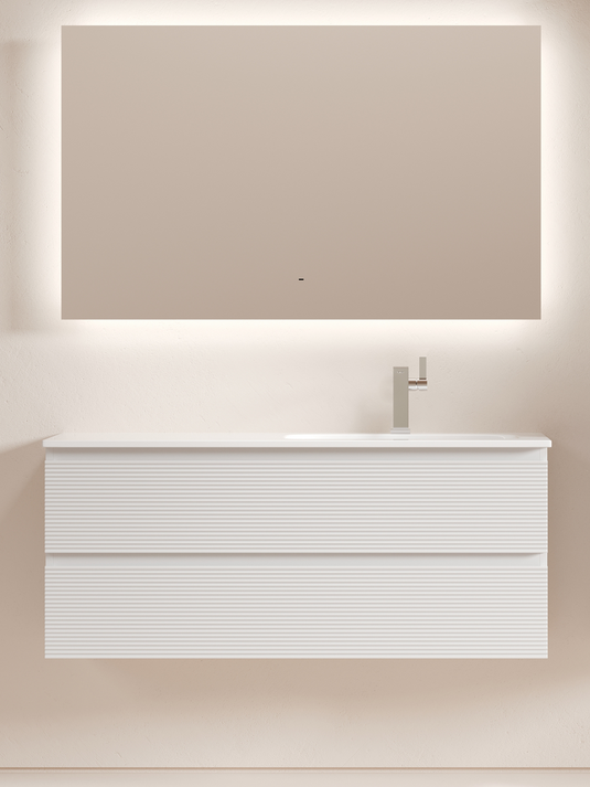 Мебель для ванной комнаты Sancos Folk 120 R подвесная, 2 ящика, bianco