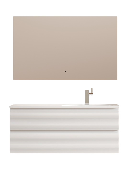 Мебель для ванной комнаты Sancos Folk 120 R подвесная, 2 ящика, bianco