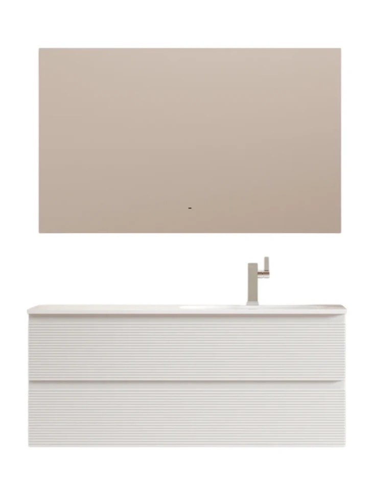 Мебель для ванной комнаты Sancos Folk 120 R подвесная, 2 ящика, bianco