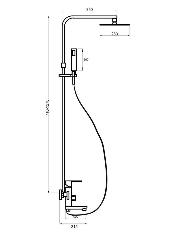 Душевая стойка РМС Sus125 SUS125-009DK нержавеющая сталь