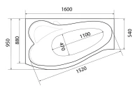 Акриловая ванна 1MarKa Gracia L Премиум 160x95 см, угловая, левая, пристенная, белая, асимметричная, с каркасом, с экраном, с сиденьем, со сливом-переливом