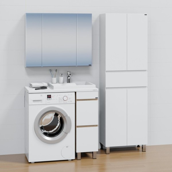 Мебель для ванной комнаты СаНта Марс 29 R под стиральную машину, напольная, 2 ящика, янтарная