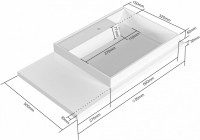 Мебель для ванной комнаты СаНта Марс 29 R под стиральную машину, напольная, 2 ящика, янтарная
