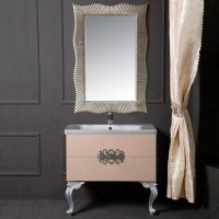 Тумба с раковиной Armadi Art NeoArt 80 капучино с ручками Ajur хром, с ножками