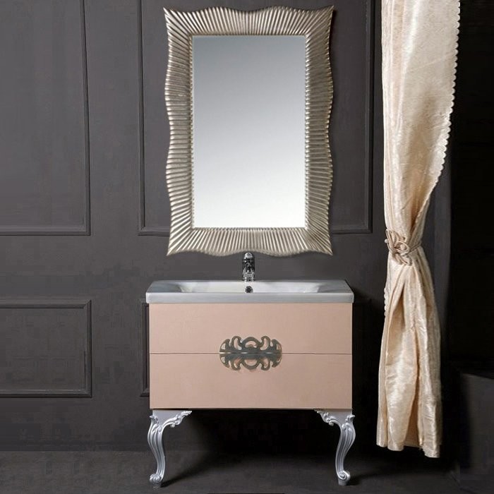 Тумба с раковиной Armadi Art NeoArt 80 капучино с ручками Ajur хром, с ножками