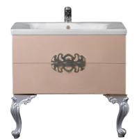 Тумба с раковиной Armadi Art NeoArt 80 капучино с ручками Ajur хром, с ножками