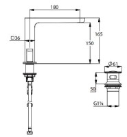 Смеситель для раковины Kludi Renon 42393N575 брашированный никель PVD