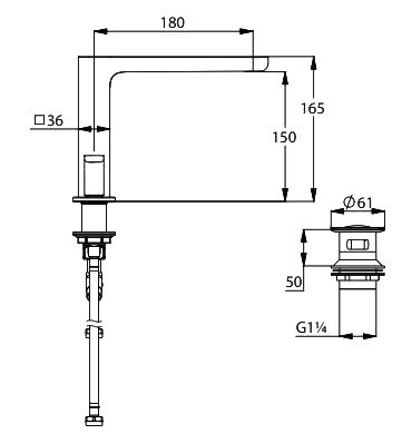 Смеситель для раковины Kludi Renon 42393N575 брашированный никель PVD