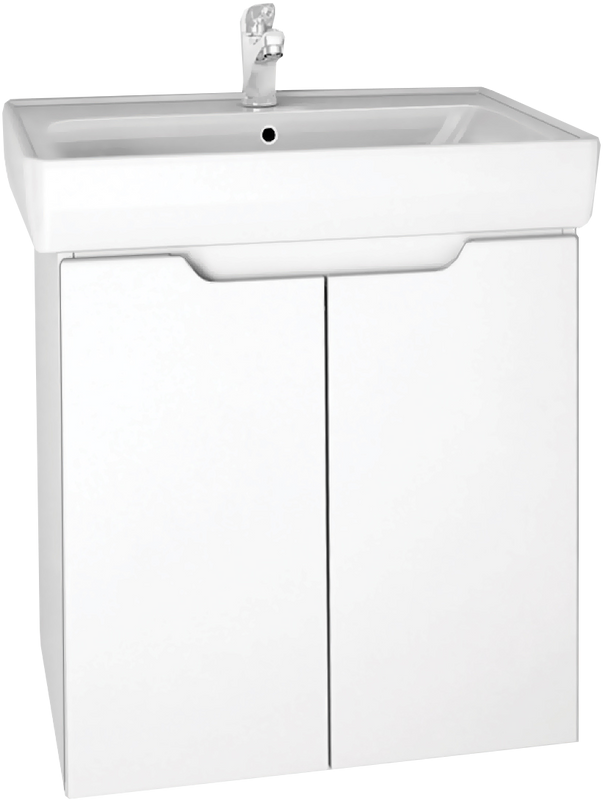 Тумба с раковиной Dreja Mini 60 подвесная, белый глянец