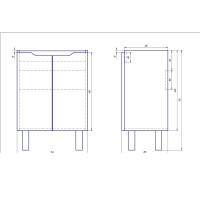 Тумба с раковиной Dreja Mini 60 подвесная, белый глянец