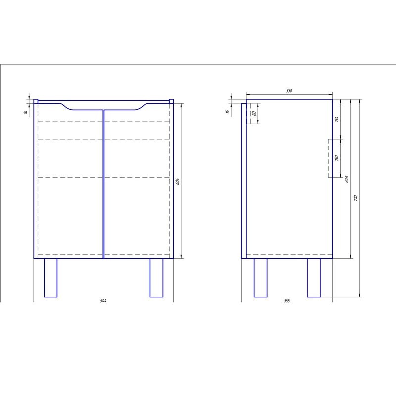 Тумба с раковиной Dreja Mini 60 подвесная, белый глянец
