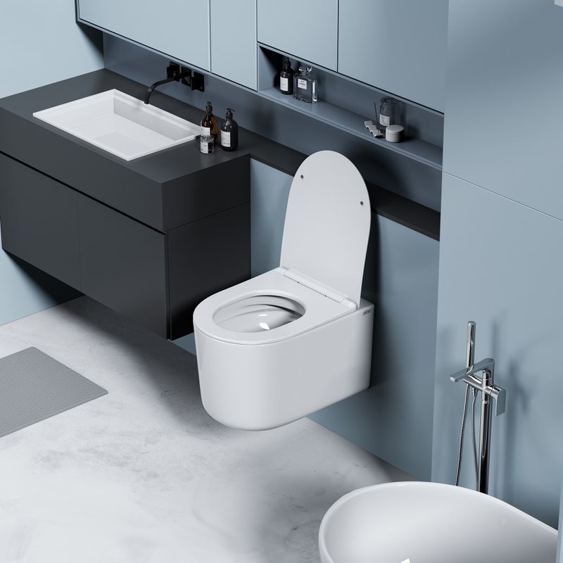 Унитаз подвесной Abber Ultra AC1302 с микролифтом, белый