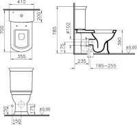 Унитаз-компакт напольный VitrA Serenada 9722B003-7205 с микролифтом и функцией биде