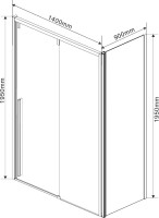Душевой уголок Vincea Lugano VSR-1L9014CL-1 140х90 см, профиль хром