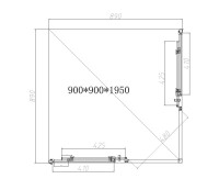 Душевой уголок Vincea Slim-N VSS-4SN900CLG 90х90, профиль брашированное золото, стекло прозрачное