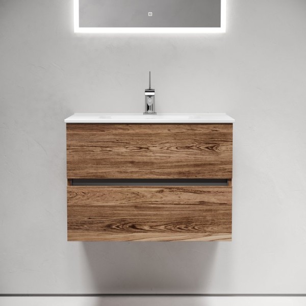 Тумба с раковиной Sancos Urban 70 дуб чарльстон, белая раковина CN7007