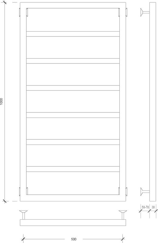 Полотенцесушитель водяной Secado Парма 4603777443092 105x55 см, матовый черный, лесенка