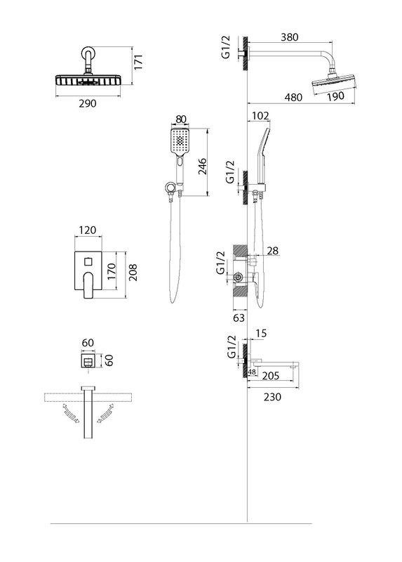 Душевая система скрытого монтажа Classic 501.K35.04.100