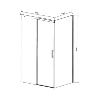 Душевой уголок Vincea Dice VSR-4D1015CLGM 150х100, профиль вороненая сталь, стекло прозрачное