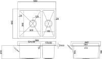 Мойка кухонная Zorg Light ZL R 580-2-440 GRAFIT графит