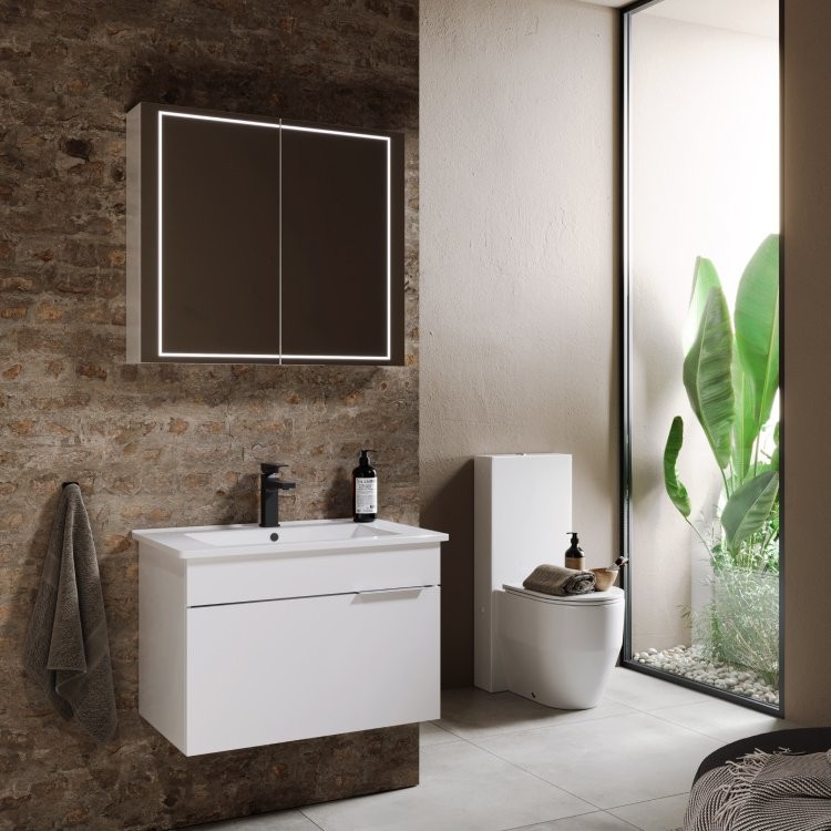 Зеркало-шкаф Aqwella Simplex 80 с подсветкой