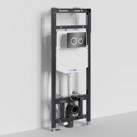 Система инсталляции для унитазов Wasserkraft Alme 15TLT.010.ME.PB01 с кнопкой смыва черной
