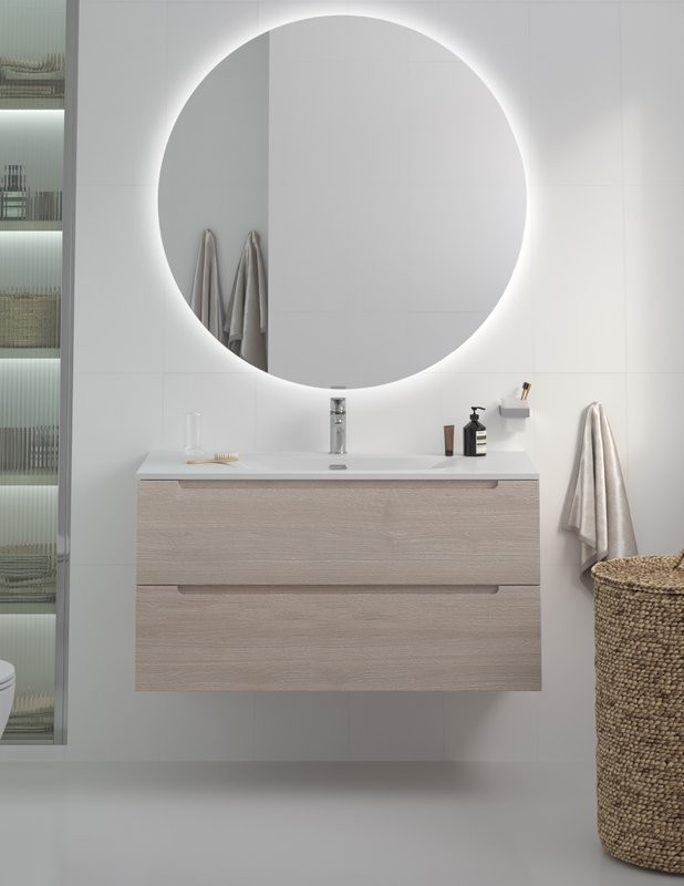 Мебель для ванной комнаты BelBagno Etna 100 rovere grigio, раковина BB-8099-120-2
