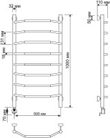 Полотенцесушитель электрический Secado Агата 1 8 105x55 см, подключение слева, бронза, лесенка, латунь