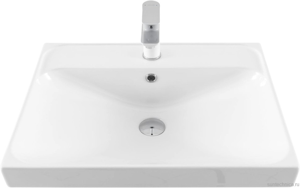 Тумба с раковиной Aquanet Милан 60 подвесная, дуб светлый