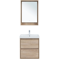 Тумба с раковиной Aquanet Милан 60 подвесная, дуб светлый
