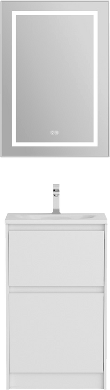 Мебель для ванной комнаты BelBagno Kraft 39 50 напольная, bianco opaco, раковина BB-8099-3-50