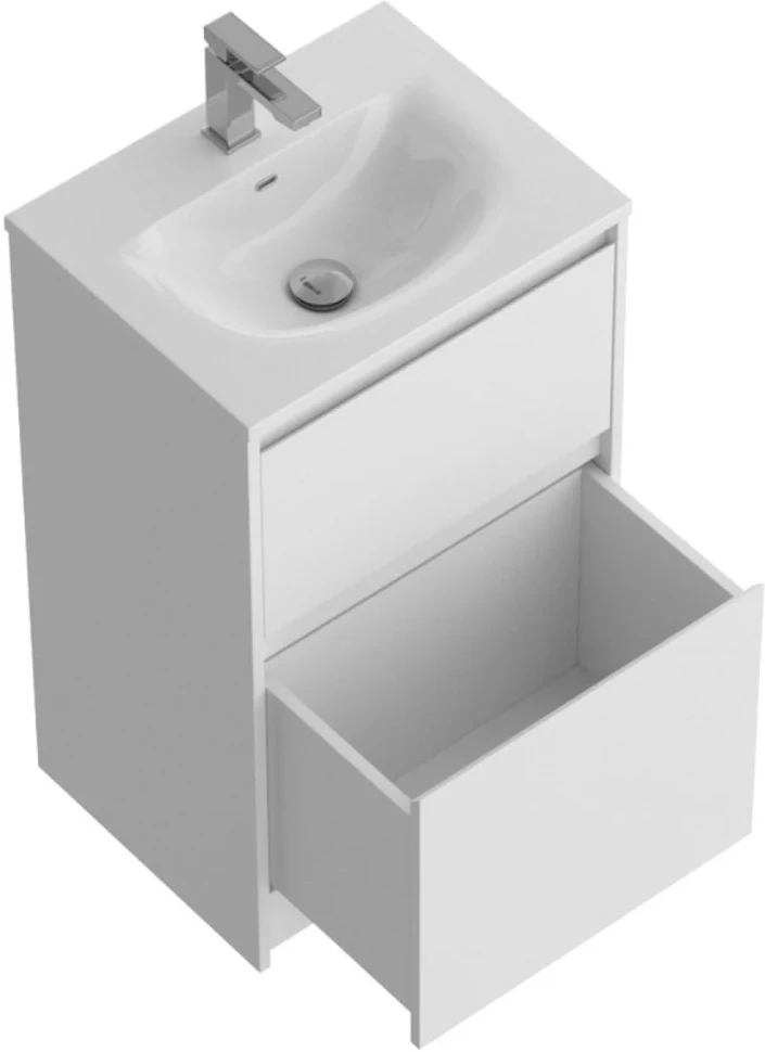 Мебель для ванной комнаты BelBagno Kraft 39 50 напольная, bianco opaco, раковина BB-8099-3-50