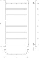 Полотенцесушитель водяной Secado Агата 1 K 100x55 см, матовый черный, лесенка