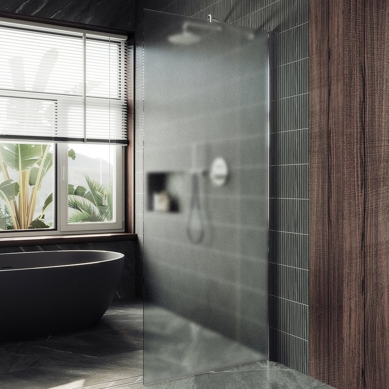 Душевая перегородка Maybahglass MGD-1357-5ш 99 см, профиль хром матовый, стекло сатин