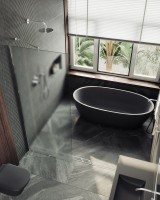 Душевая перегородка Maybahglass MGD-1357-5ш 99 см, профиль хром матовый, стекло сатин