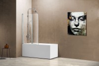 Шторка на ванну Vincea VSB-12114CL 114 см, профиль хром, стекло прозрачное