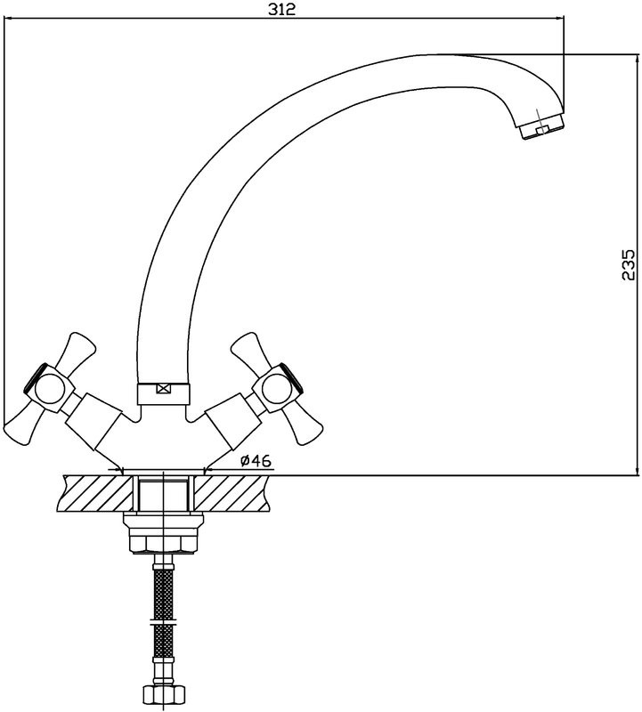 Смеситель для кухни Orange Classic Pro M72-002cr