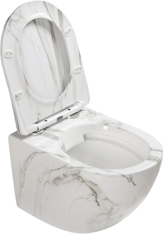 Унитаз подвесной SantiLine SL-5005MRB с микролифтом, под мрамор