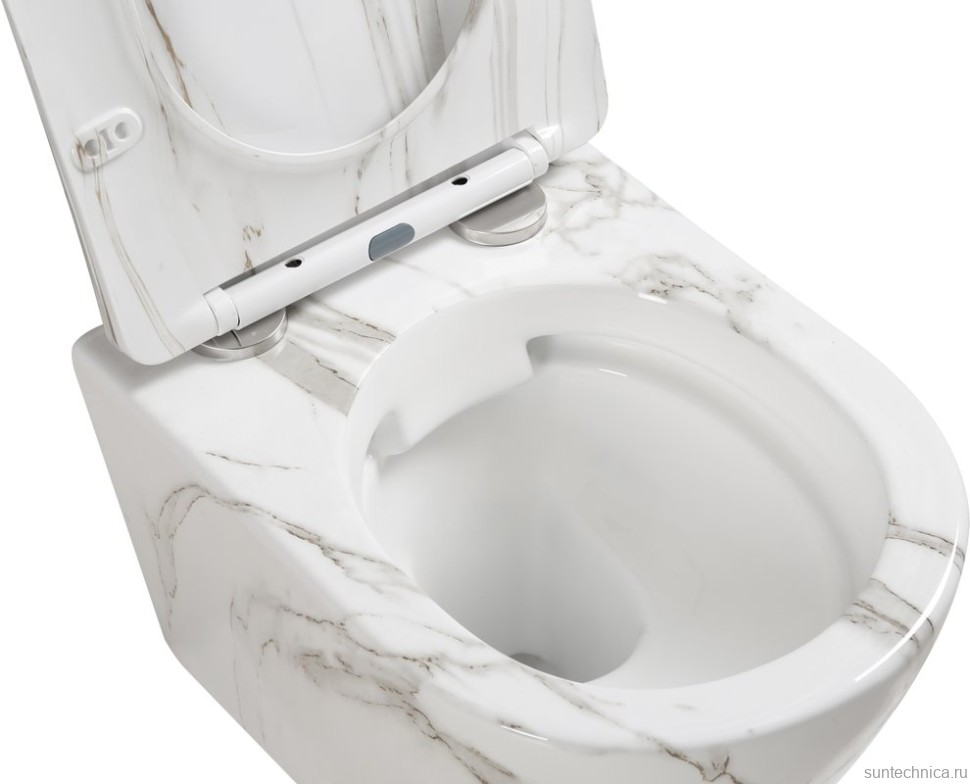 Унитаз подвесной SantiLine SL-5005MRB с микролифтом, под мрамор
