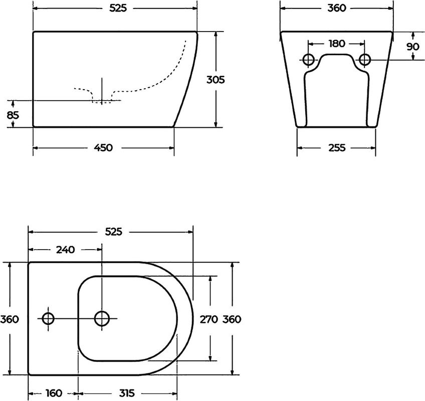 Биде подвесное BelBagno Marino BB105BH