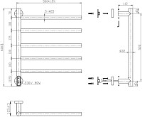 Полотенцесушитель электрический Bauedge Nimb Elegant AF0024 50x60 темно-серый металлик