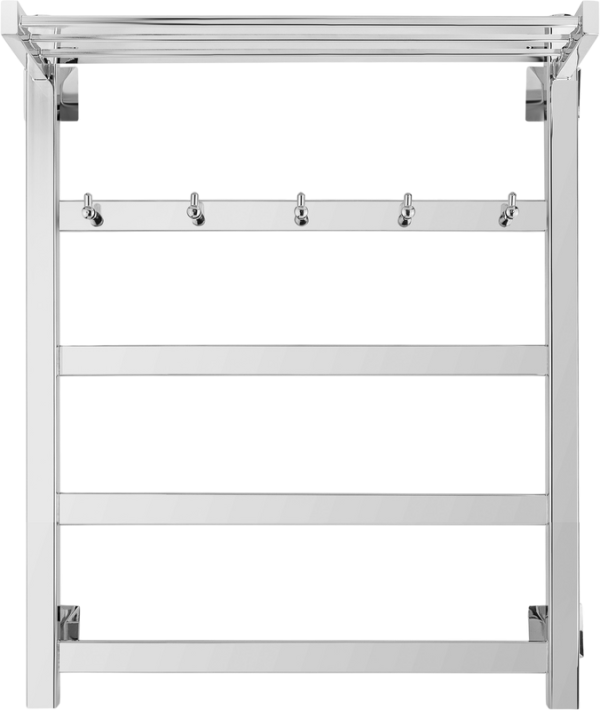 Полотенцесушитель электрический Secado Корсико 1 КСП L 65x55 см, подключение слева, хром, лесенка, с полкой