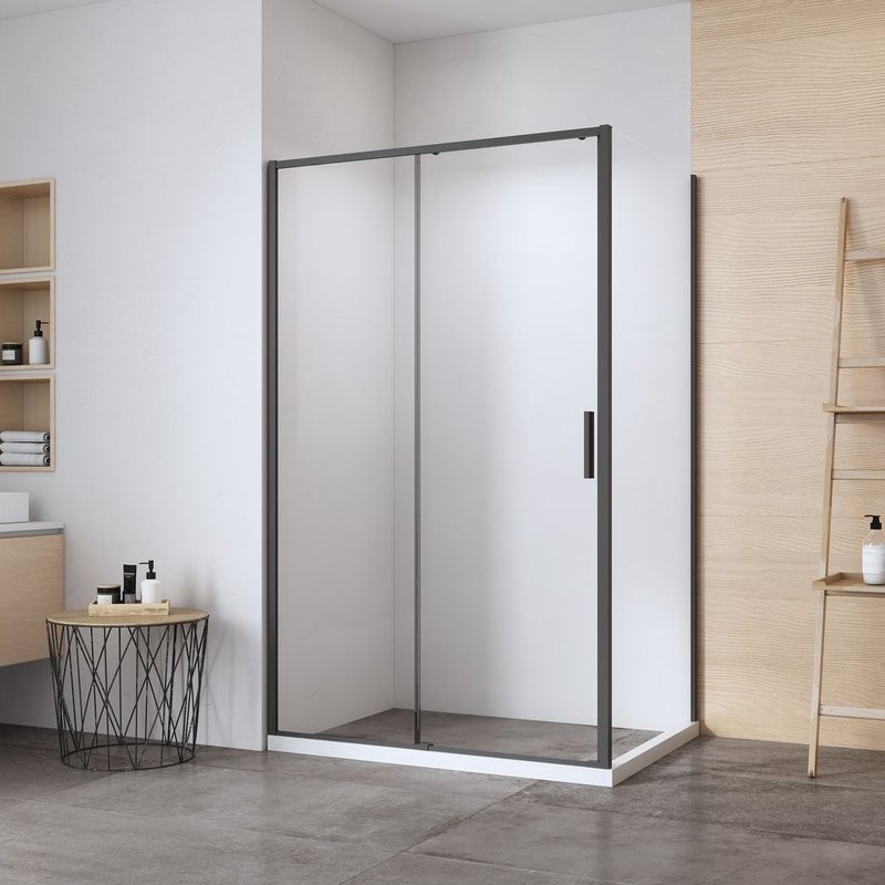 Душевой уголок Aquanet Pleasure Evo AE65-N110-BT 110х90, профиль матовый черный, стекло прозрачное