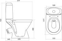 Унитаз-компакт напольный Santek Римини 1WH501523 косой выпуск