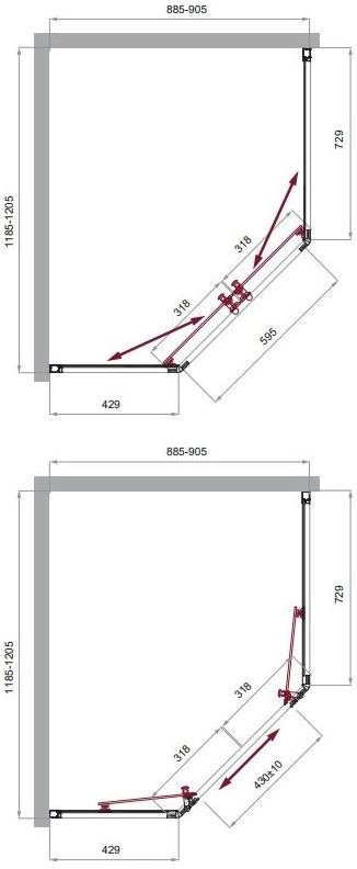 Душевой уголок BelBagno Uno 195 PH 2 120/90  C Cr стекло прозрачное
