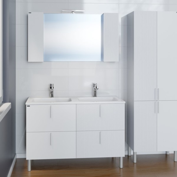 Мебель для ванной комнаты СаНта Вега 120 напольная, 4 ящика, белая