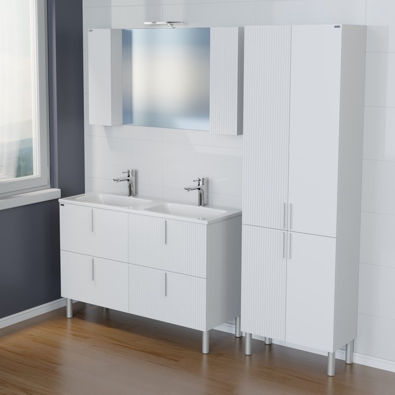 Мебель для ванной комнаты СаНта Вега 120 напольная, 4 ящика, белая