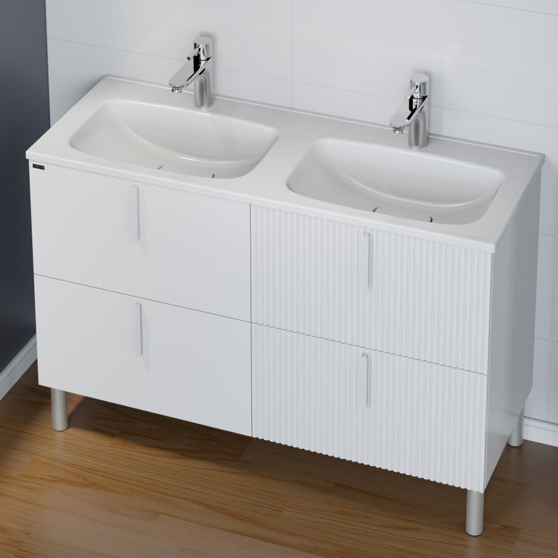 Мебель для ванной комнаты СаНта Вега 120 напольная, 4 ящика, белая