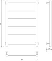 Полотенцесушитель водяной Secado Корсико 1 80х50 80x55 см, хром, лесенка